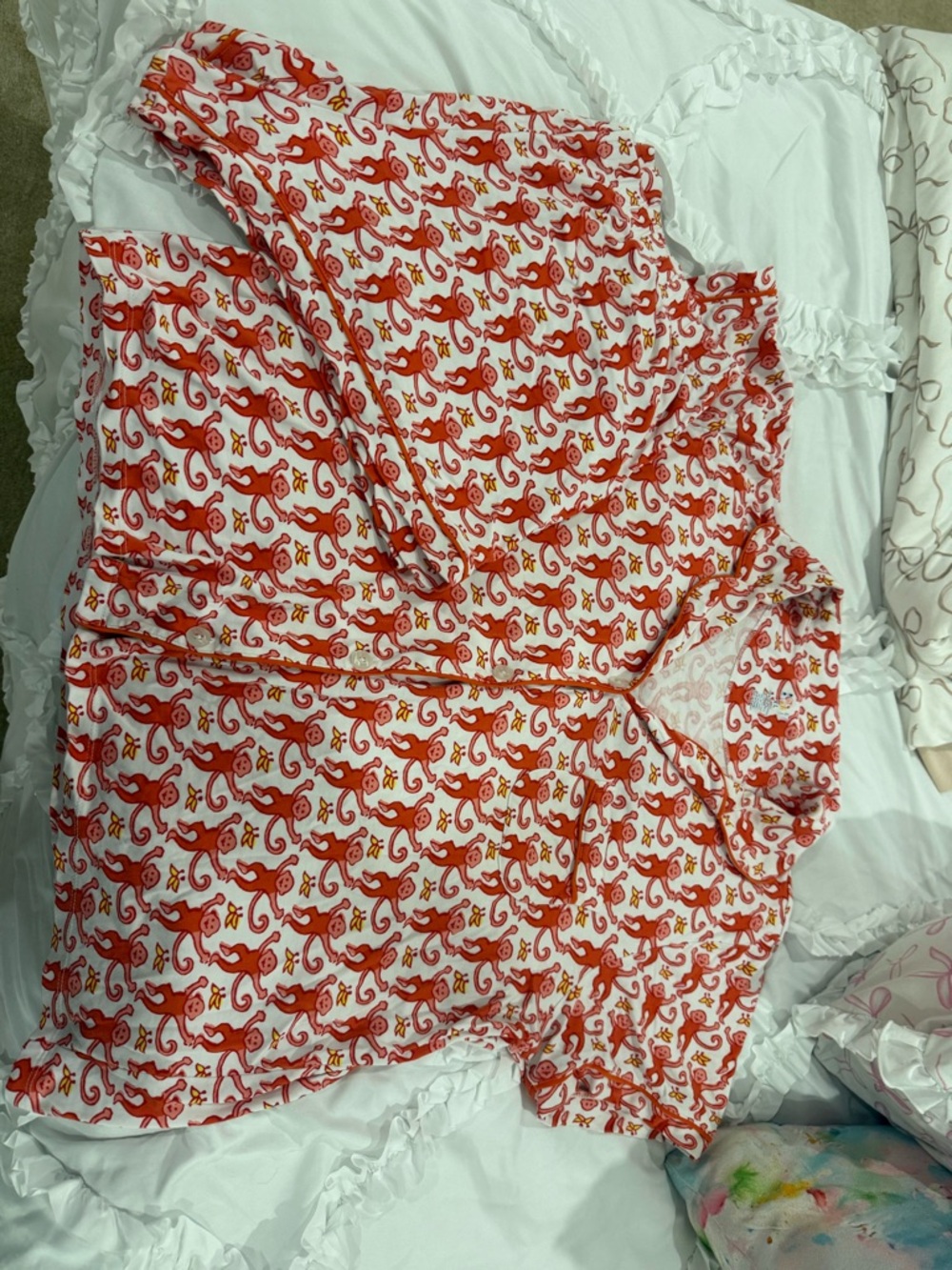 Roller Rabbit Red Short -Sleeve Pajama Top and Bottoms
